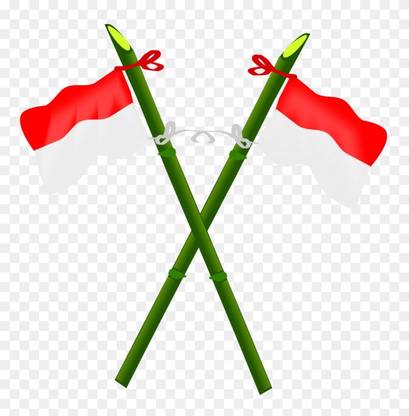784x800 Free Clipart Bamboo And Indonesia Flag Insan - Bamboo Clipart