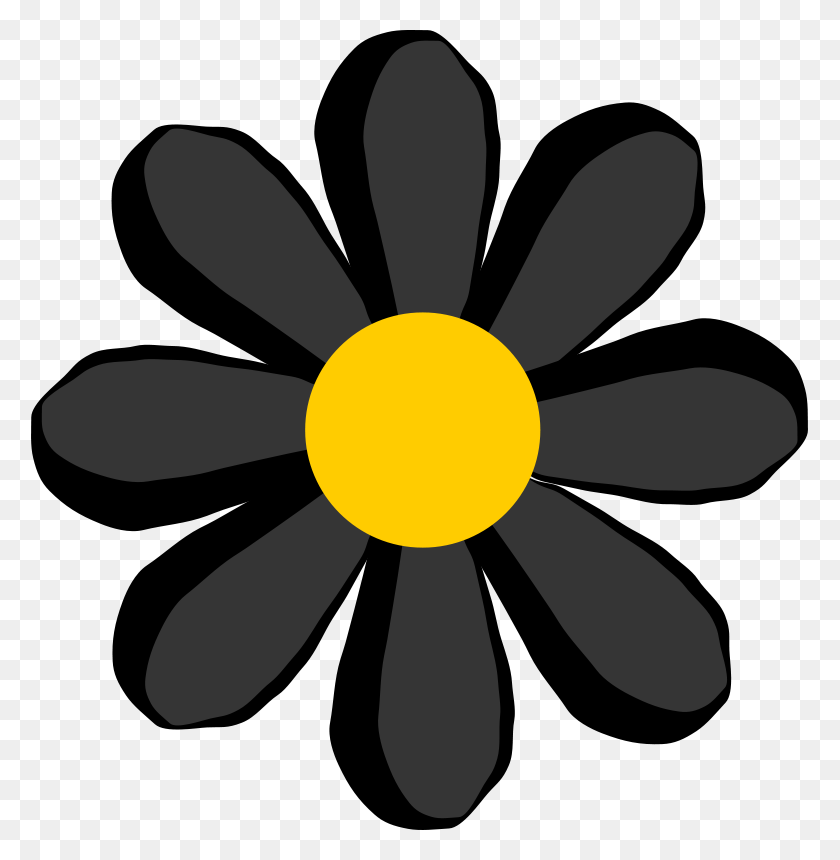 777x800 Free Clipart Black Flower Odysseus - Wildflower Clipart