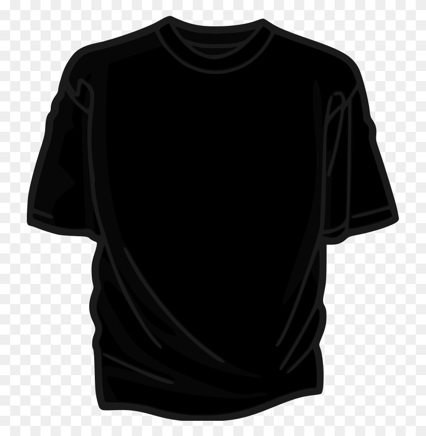 734x800 Free Clipart Black T Shirt Kuba - Shirt Clipart Black And White