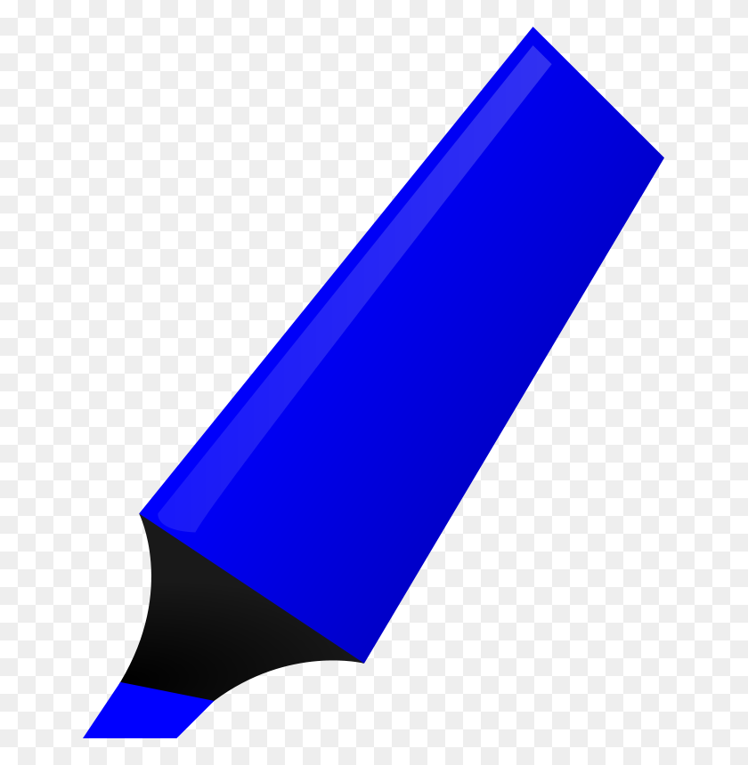 653x800 Free Clipart Blue Highlighter Matheod - Blue Crayon Clipart
