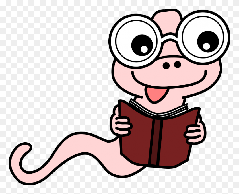 800x638 Free Clipart Bookworm Tombrough - Book Worm Clipart