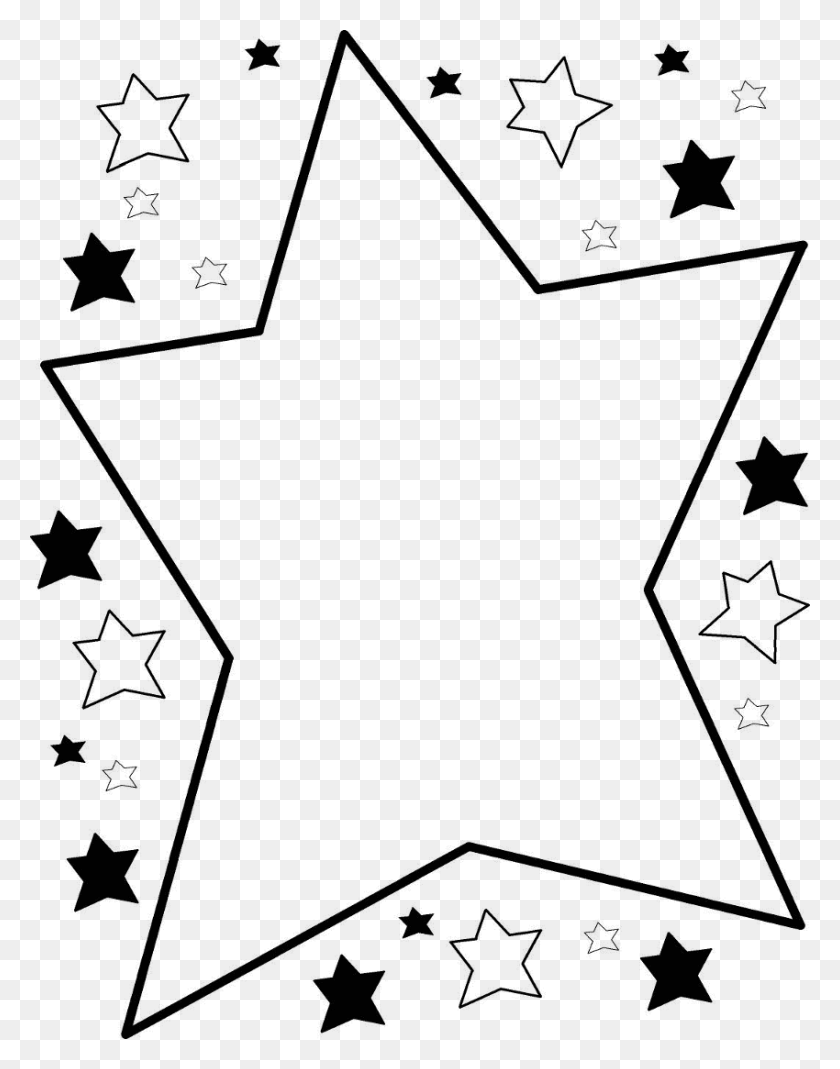 850x1100 Free Clipart Borders Stars - Patriotic Border Clip Art
