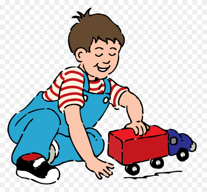 800x738 Free Clipart Boy Playing With Toy Truck Johnny Automatic - Toy Chest Clipart