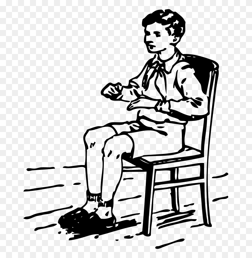 683x800 Free Clipart Boy Sitting In Chair Johnny Automatic - Chair Clipart