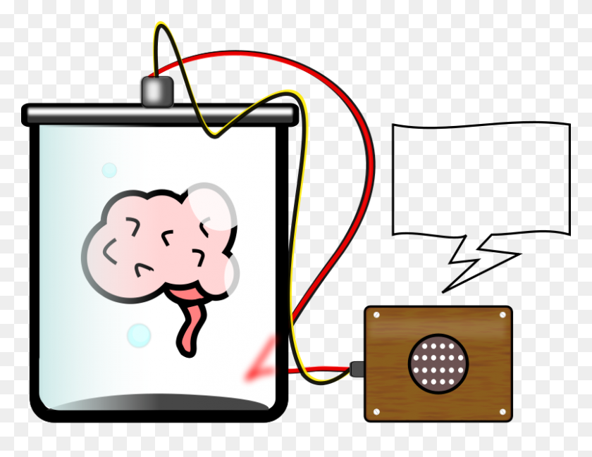 800x605 Free Clipart Brain In A Jar Feraliminal - Cartoon Brain Clipart