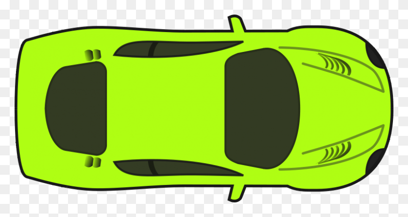 800x397 Бесплатный Клипарт Ярко-Зеленый Гоночный Автомобиль - Вид Сверху Автомобильный Клипарт