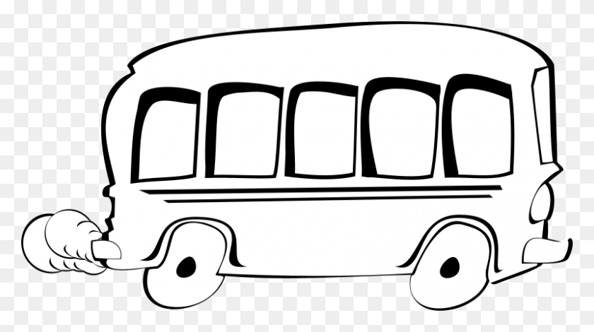 800x421 Free Clipart Bus Remixed Drunken Duck - Bus Clipart Black And White