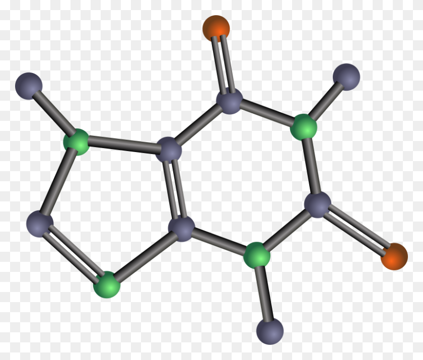 800x672 Free Clipart Caffeine Molecule J Alves - Organic Chemistry Clipart
