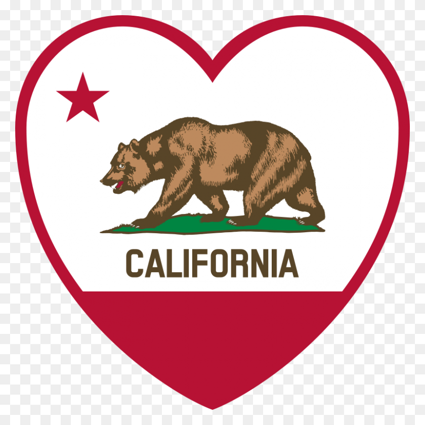 800x800 Free Clipart California Flag Heart Devincook - We Miss You Clipart