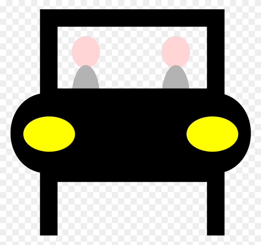 800x750 Free Clipart Car With People Z - Front Of Car Clipart