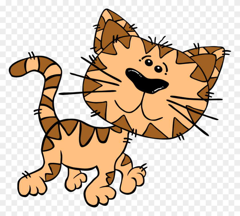 800x714 Free Clipart Cartoon Cat Walking Gerald G - Cartoon Cat Clip Art
