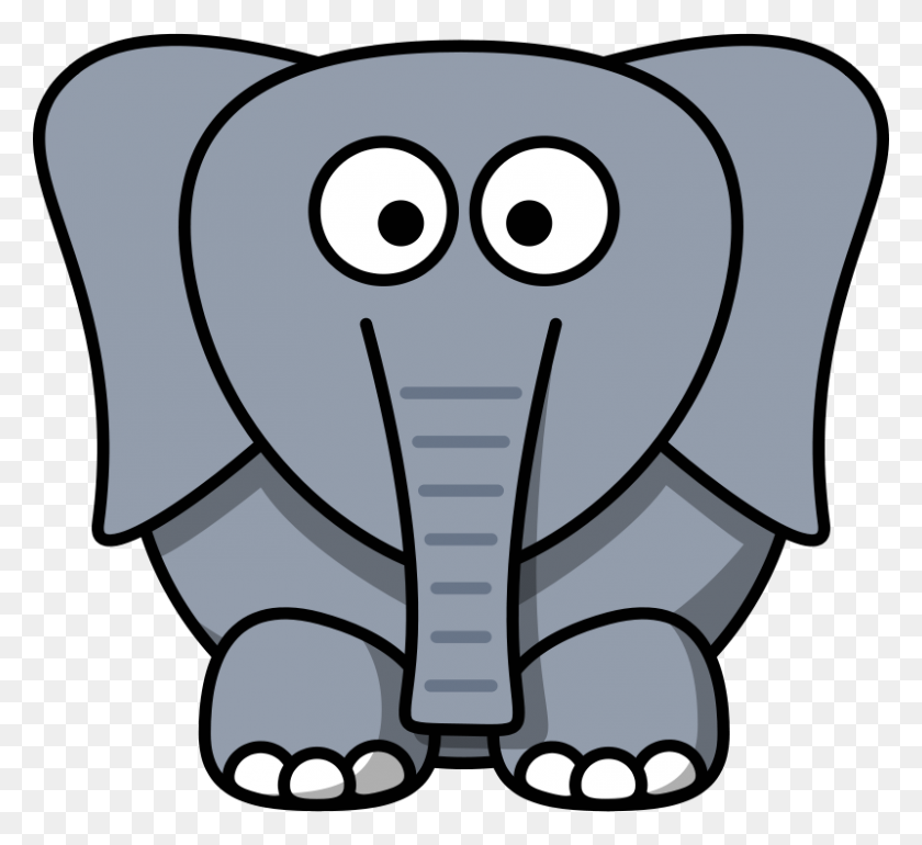 800x729 Бесплатный Клипарт Мультяшный Слон - Картинка Изображения Слона