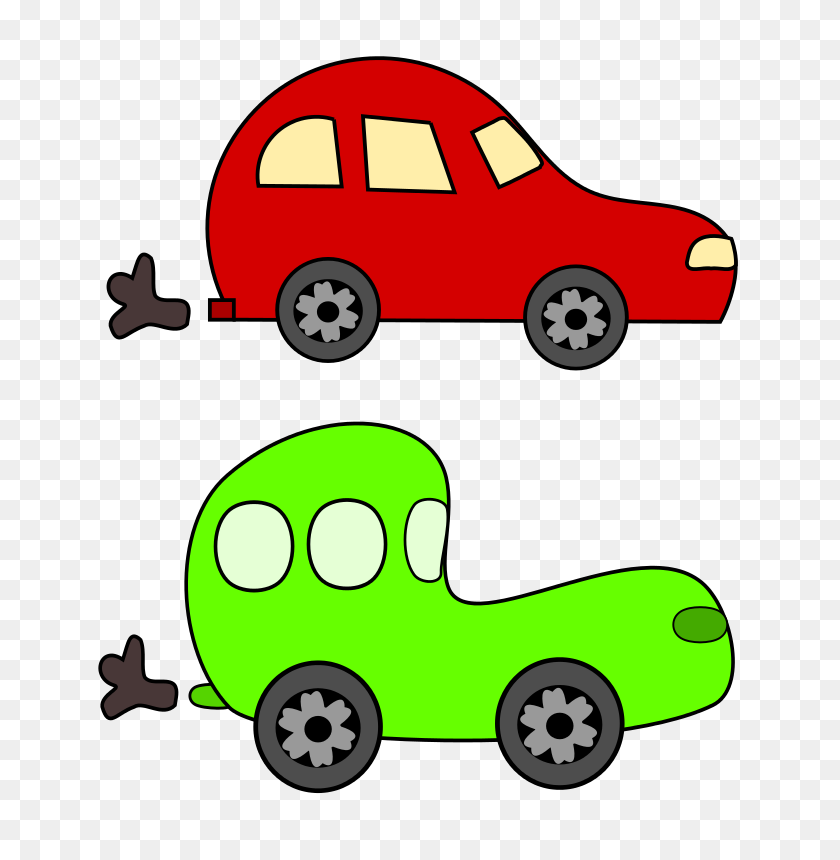 646x800 Free Clipart Cartoon Green And Red Cars Loveandread - Red Car Clipart