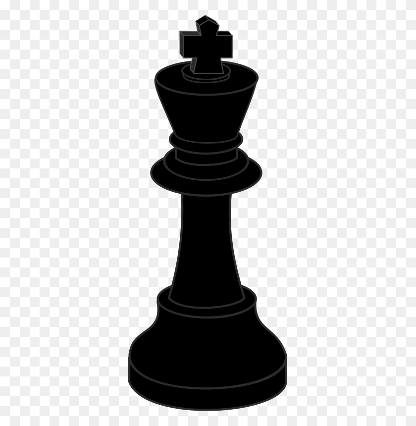321x800 Free Clipart Chess Piece, Black King Johnpwarren - King Chess Piece Клипарт