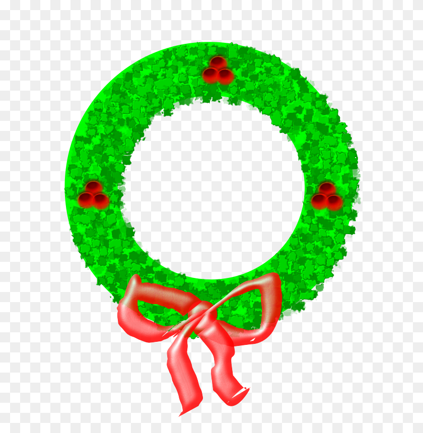 688x800 Рождественский Венок Free Clipart - Green Wreath Clipart