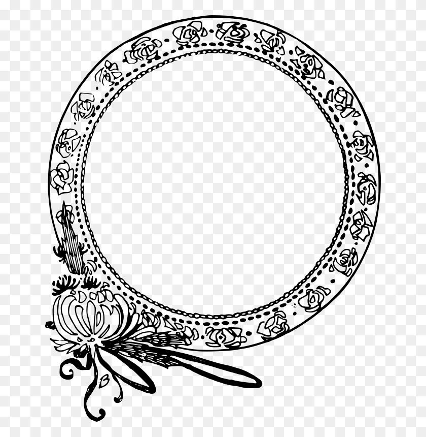 662x800 Free Clipart Circle Flower Frame - Flower Circle PNG