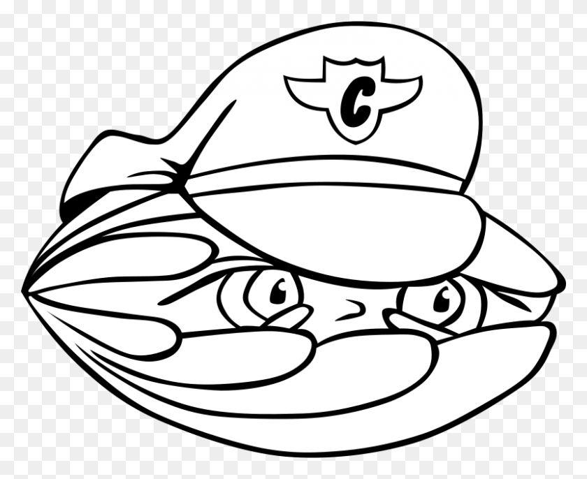 800x643 Free Clipart Clam Security Guard Gerald G - Clam Clipart Black And White
