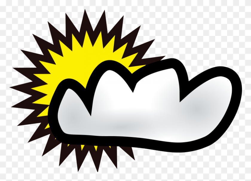 800x559 Free Clipart Clouds Yves Guillou - Sol Y Nubes Clipart