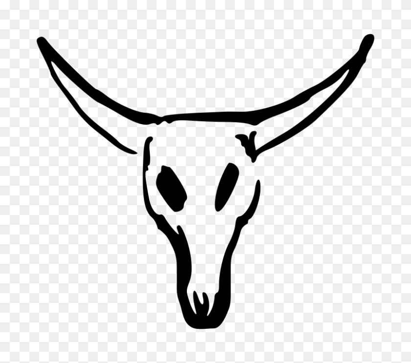 800x701 Free Clipart Cow Skull Valessiobrito - Cow Clipart Black And White