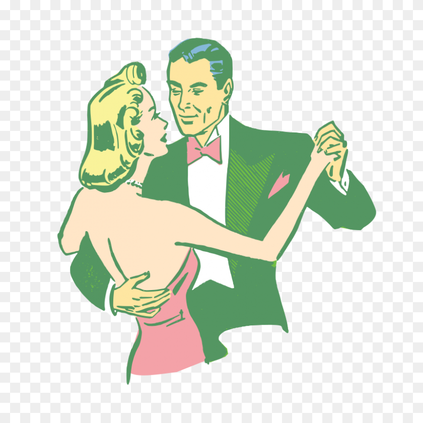 800x800 Free Clipart Dancing Couple Colorized Simanek - Dancing Couple Clipart
