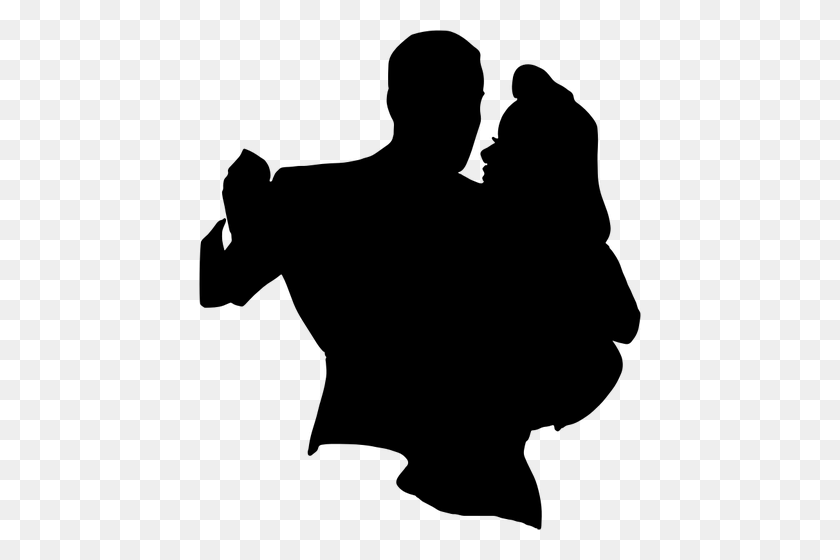 442x500 Free Clipart Dancing Couple Silhouette - Tutu Clipart Black And White