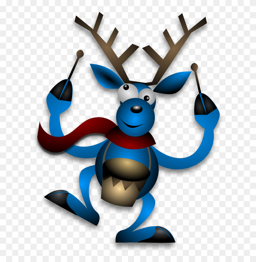 638x800 Free Clipart Dancing Reindeer - Feliz Navidad Clipart
