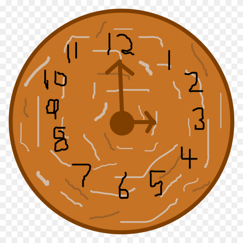 800x800 Free Clipart Doughnut Or Cookies Clock - Donut Clipart PNG