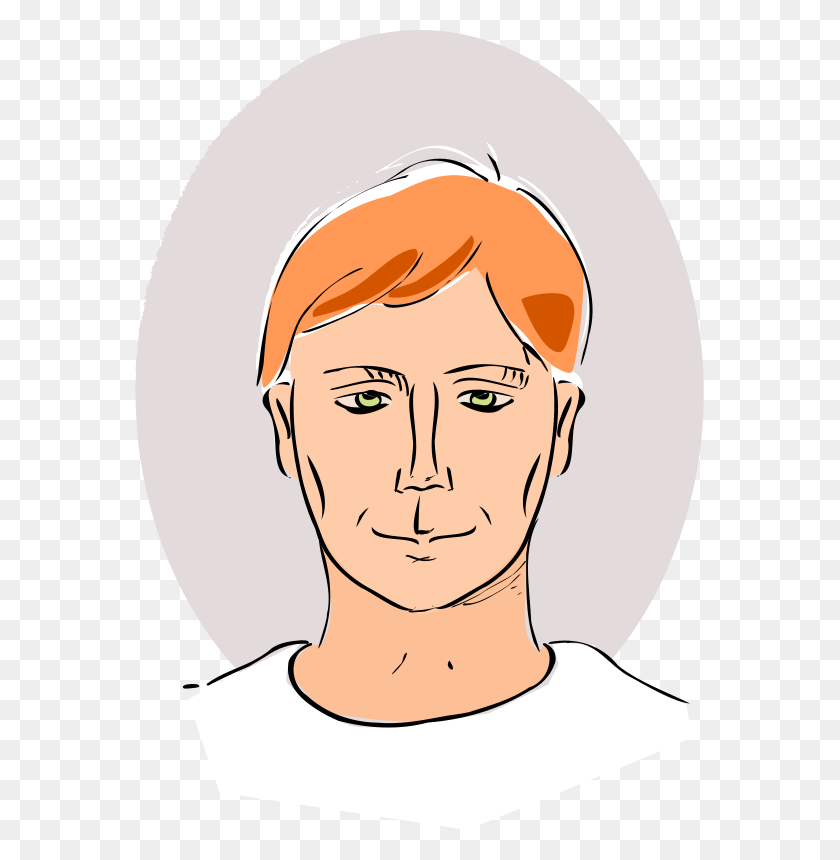569x800 Free Clipart Drawing Of Man's Head - Bald Head Clipart