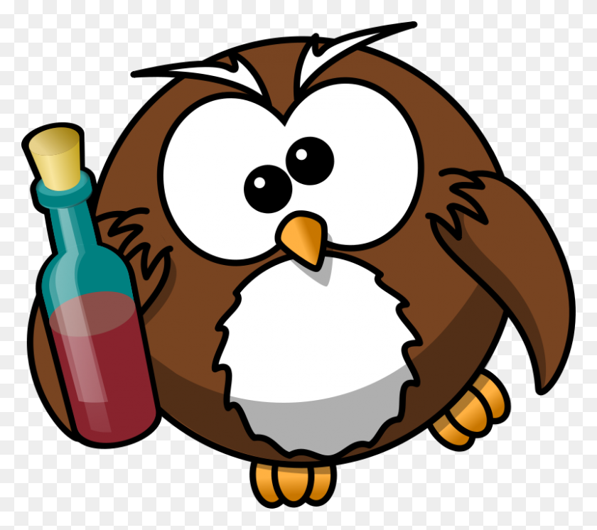 800x704 Free Clipart Drunk Owl Bocian - Vodka Bottle Clipart