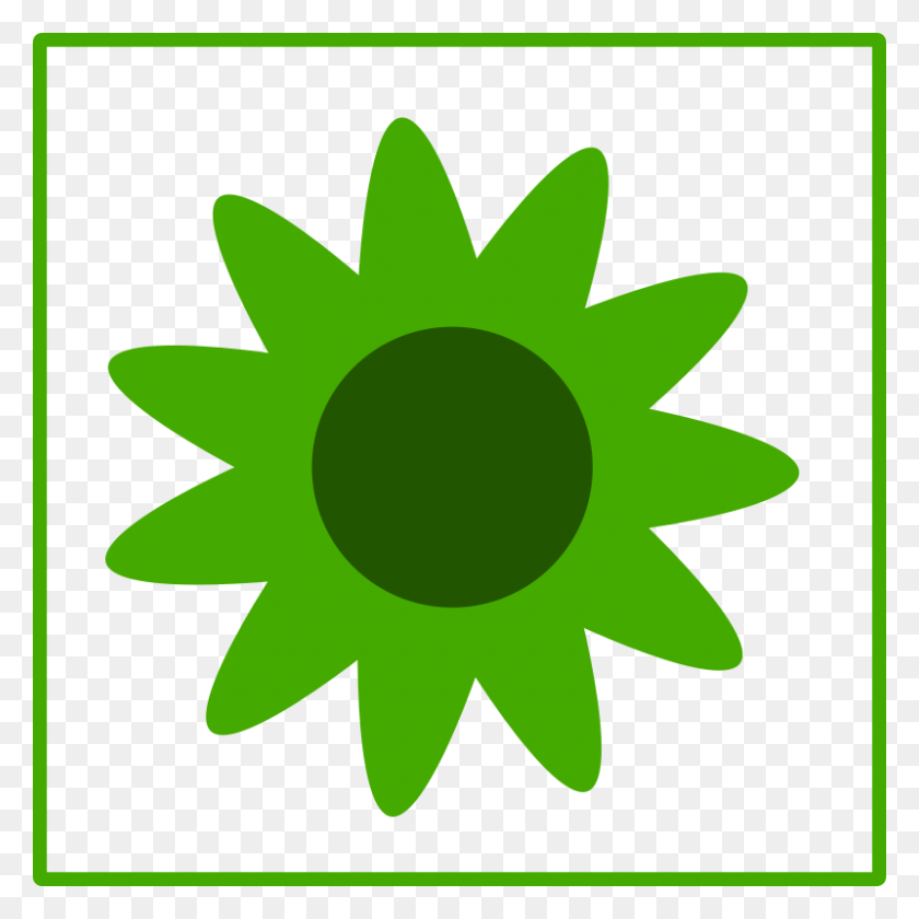 800x800 Free Clipart Eco Green Flower Icon Dominiquechappard - Green Flower Clipart