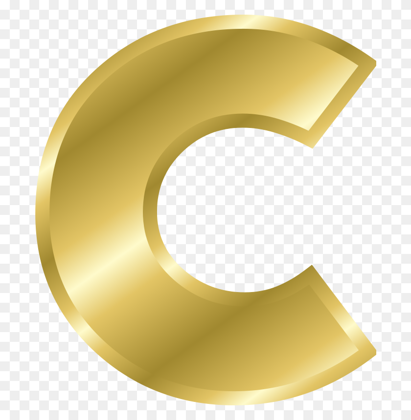 698x800 Бесплатные Клипарт Буквы Эффект Алфавита Золото Chrisdesign - Золотой Круг Клипарт