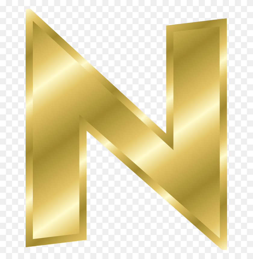 669x800 Free Clipart Effect Letters Alphabet Gold Chrisdesign - Letter N Clipart