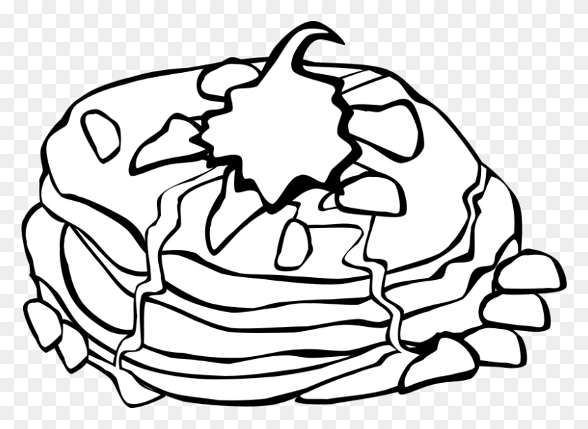 800x568 Free Clipart Fast Food, Breakfast, Pancakes Gerald G - Pancake Clipart Black And White