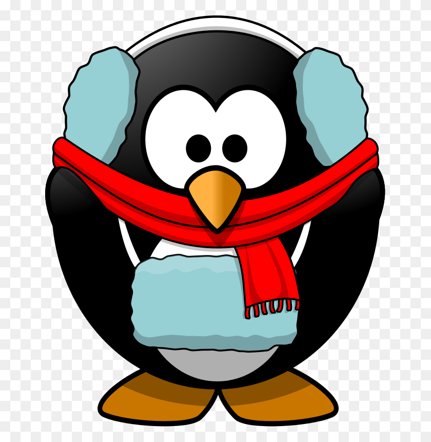 663x800 Free Clipart Freezin 'Penguin Moini - Orejeras Clipart