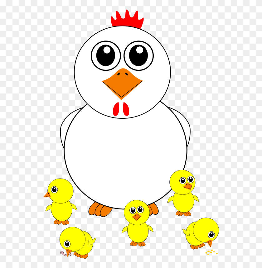 564x800 Free Clipart Funny Chicken And Chicks Cartoon Palomaironique - Pollo Clipart
