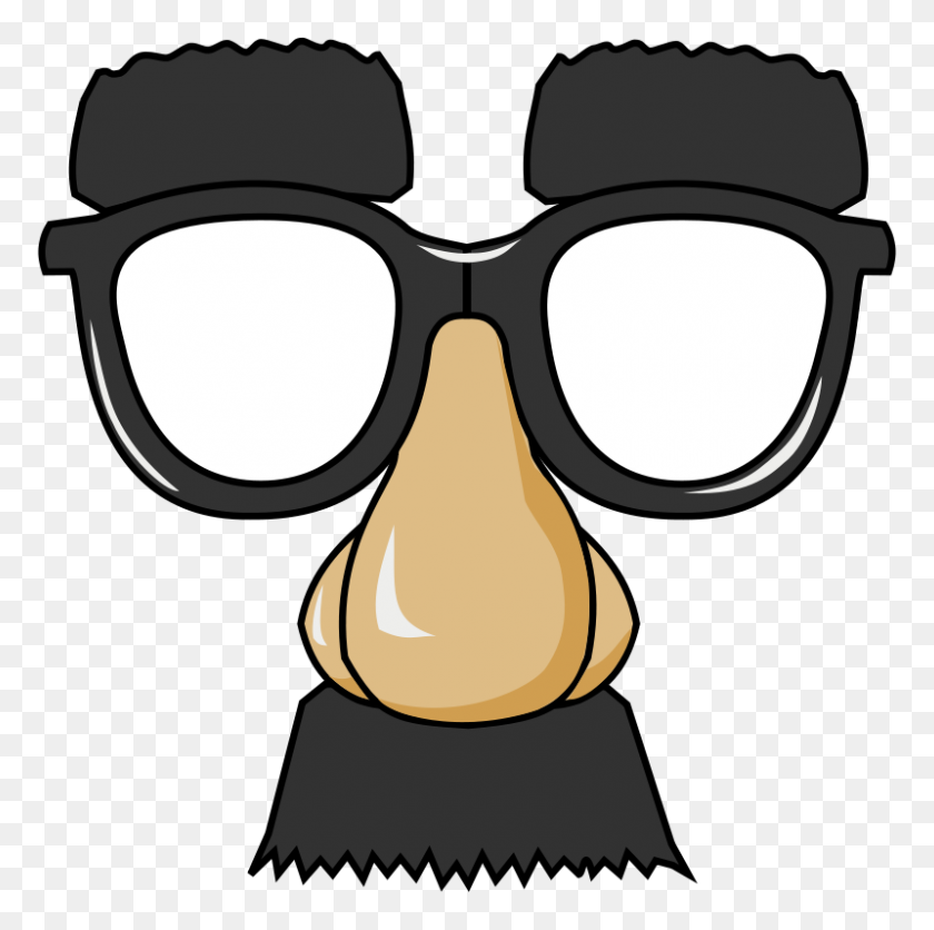 800x796 Free Clipart Funny Glasses Ghosthand - Silly Face Clip Art