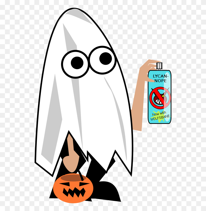 558x800 Free Clipart Ghost Trick Or Treater Feraliminal - Nope Clipart