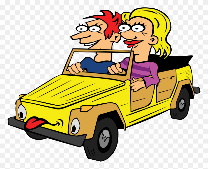 800x639 Free Clipart Girl And Boy Driving Car Cartoon Gerald G - New Car Clipart