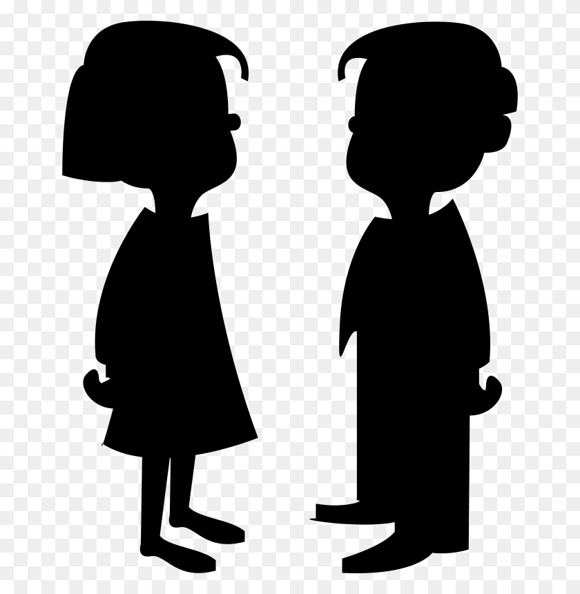 660x800 Free Clipart Girl And Boy Johnny Automatic - Girl Talking Clipart