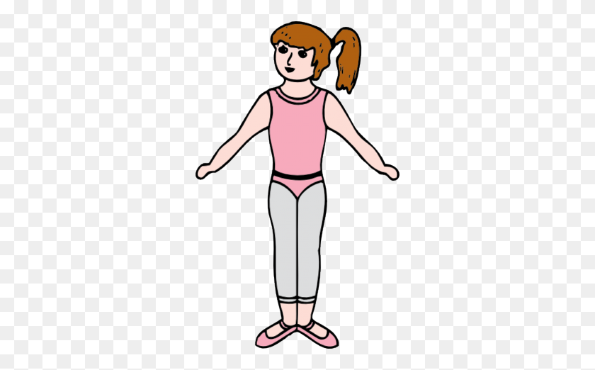 288x462 Free Clipart Girl Body Drawing Contorno - Persona Contorno Clipart