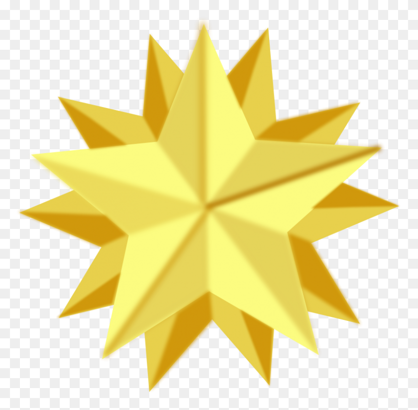 800x784 Free Clipart Golden Star Pauthonic - Gold Star Clip Art Free