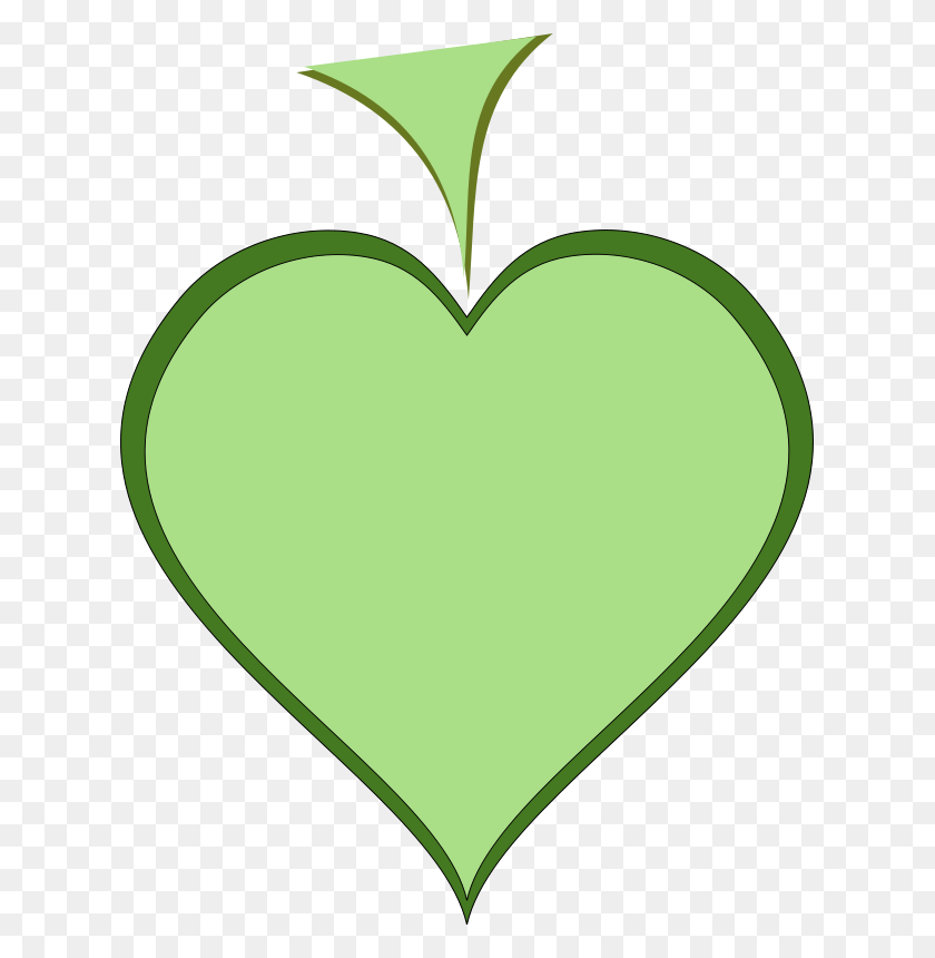 623x800 Бесплатный Клипарт Green Heart Arking - Зеленое Сердце Клипарт