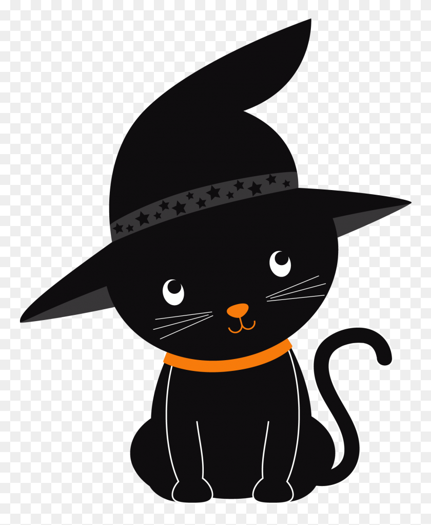1479x1825 Free Clipart Halloween Cat - Witch Face Clip Art