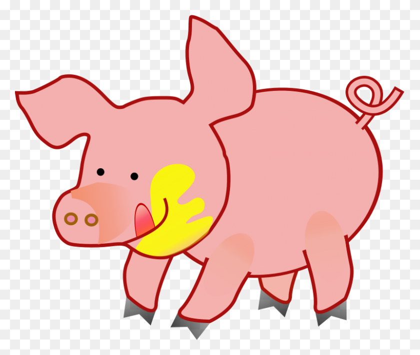 800x668 Free Clipart Happy Pig Bugmenot - Dibujar Clipart