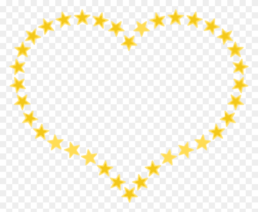 800x648 Free Clipart Heart Shaped Border With Yellow Stars Pixabella - Bella Clipart