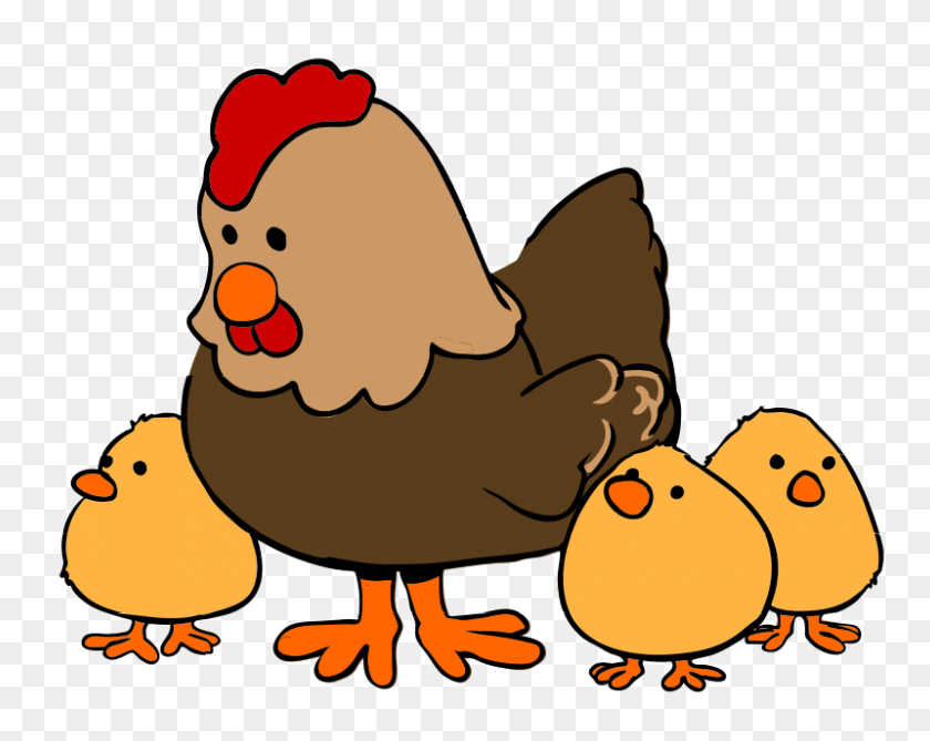 800x625 Free Clipart Hen And Chicks Cartoon Style Qubodup - Free Chicken Clipart