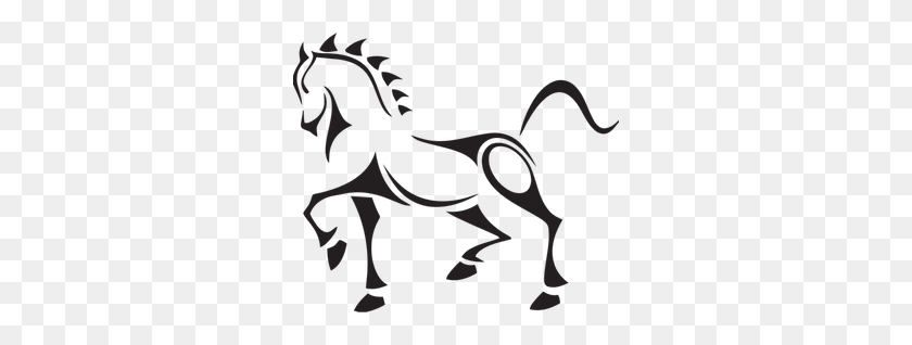300x258 Лошадь И Карета - Золушка, Черно-Белый Клипарт