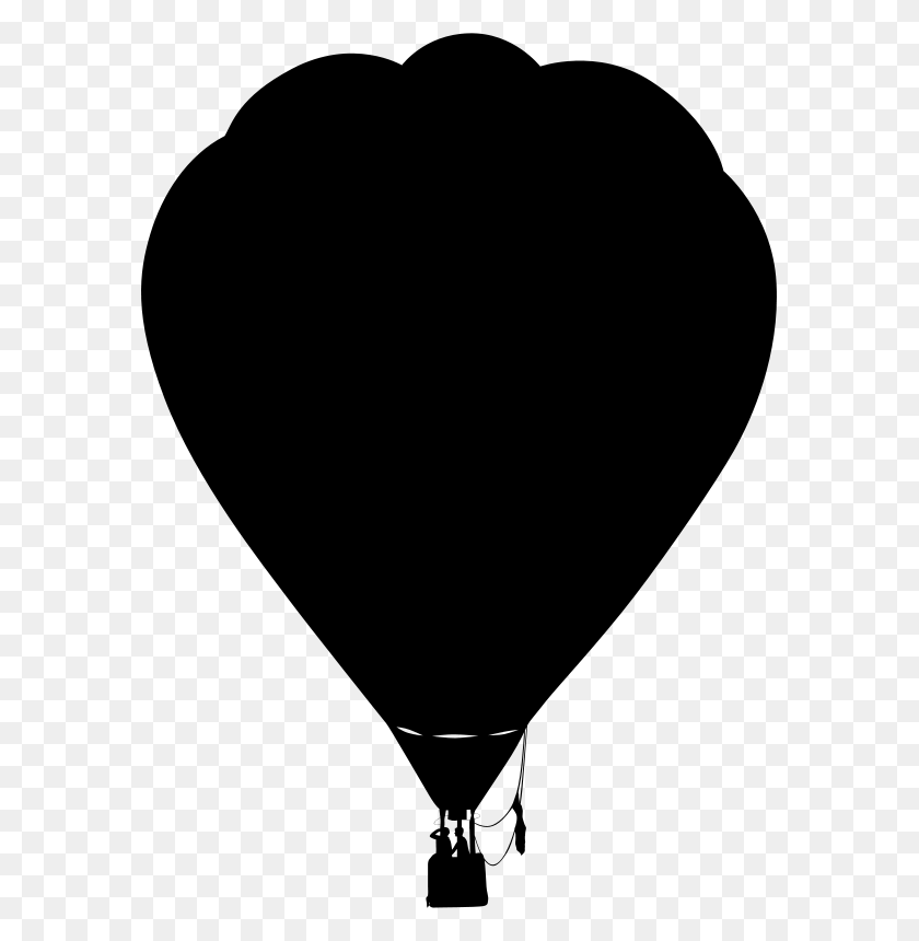 581x800 Free Clipart Hot Air Balloon Outline Silhouette Clue - Free Hot Air Balloon Clip Art