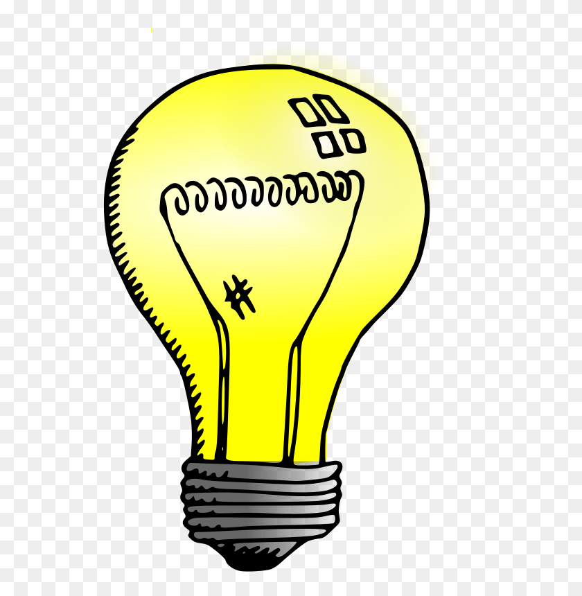 566x800 Free Clipart Incandescent Light Bulb Rgesthuizen - Yellow Light Clipart