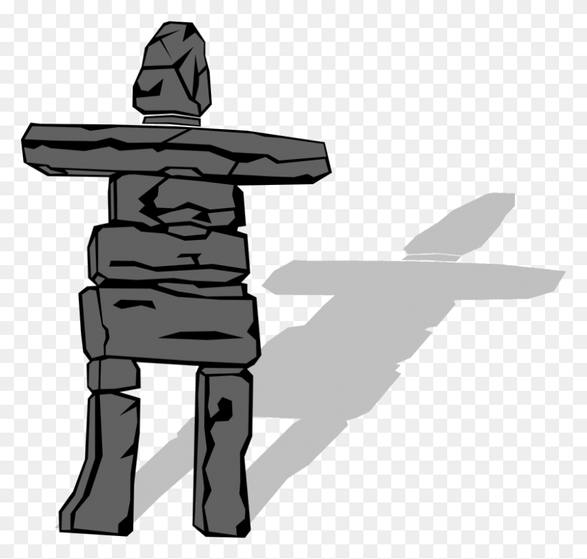 800x760 Free Clipart Inukshuk Gerald G - Chainsaw Clipart Black And White